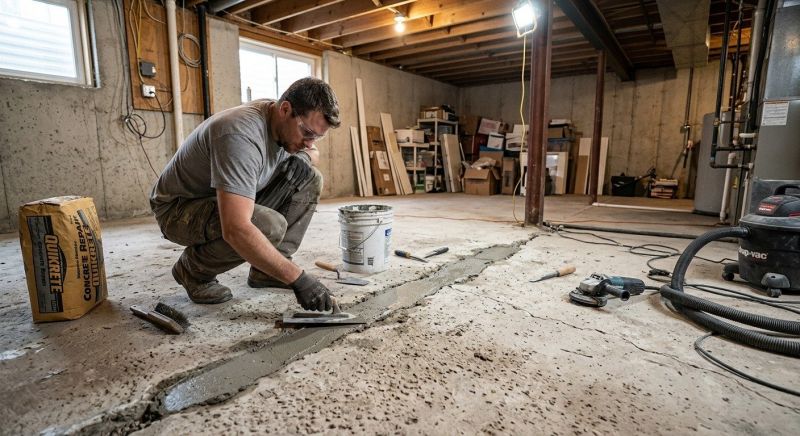 Cracked Basement Floor Repair in Cocoa, FL